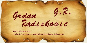 Grdan Radišković vizit kartica